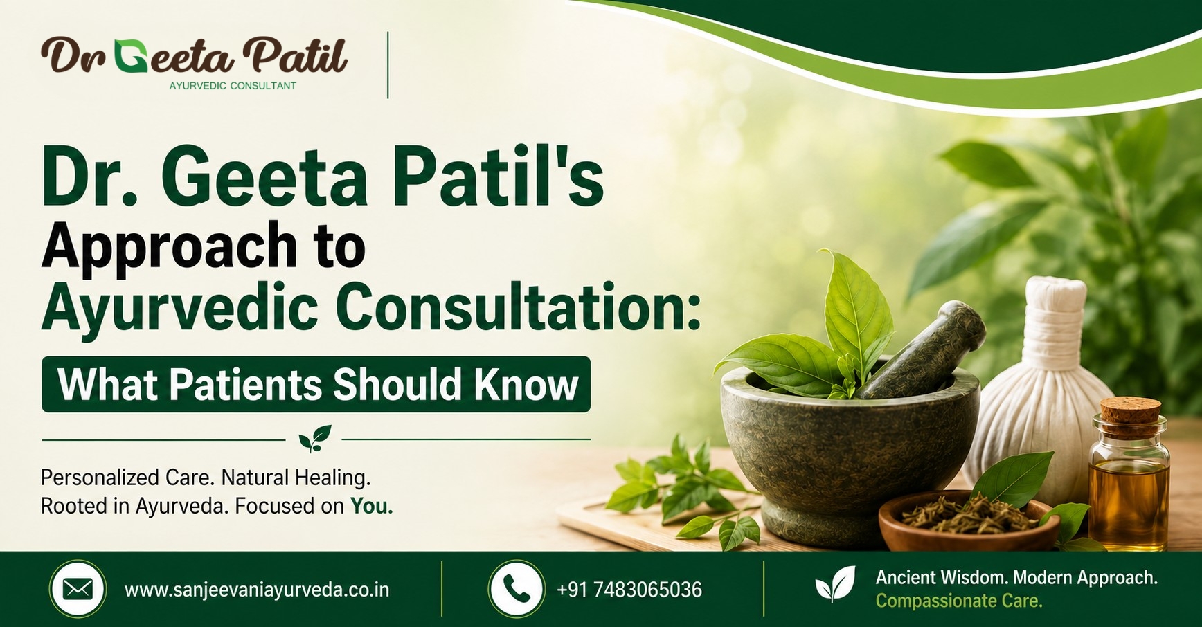 Dr. Geeta Patil providing Ayurvedic consultation at Sanjeevani Ayurveda JP Nagar Bangalore